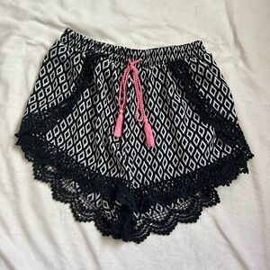 Black and white shorts